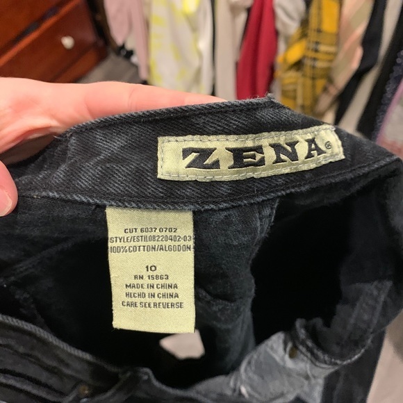 Zena‎ Vintage Black High Waisted Jeans 10 straight - Picture 4 of 7